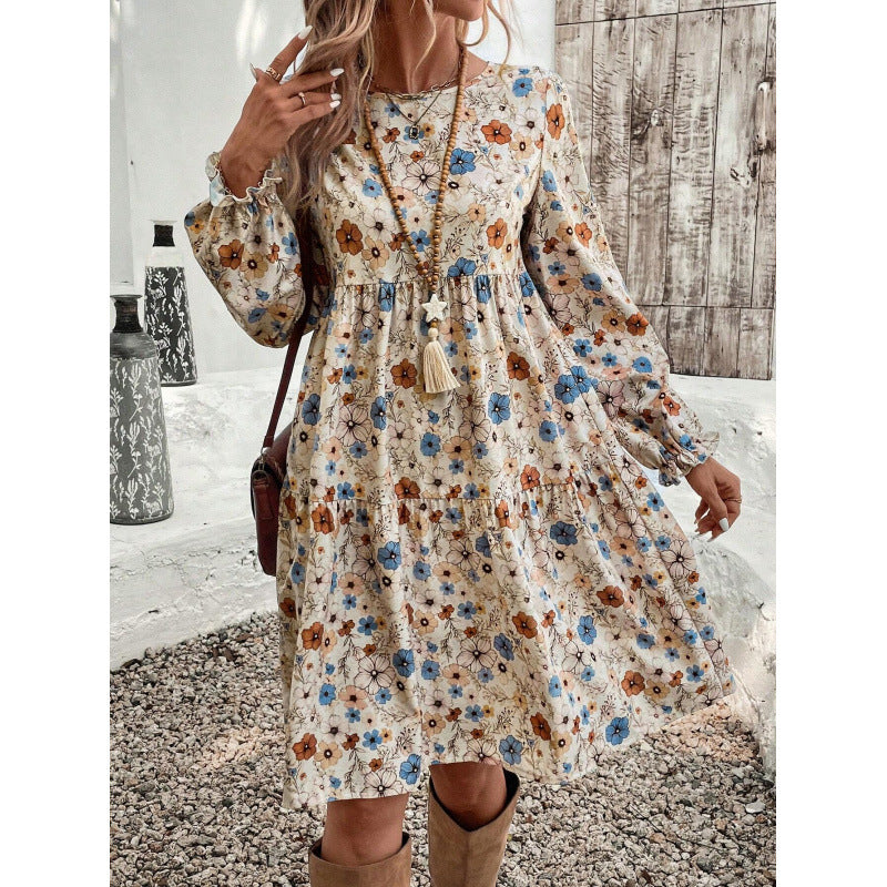Robe d'été aérienne pour femmes avec des détails en volants et des manches bouffantes Chic und Stil