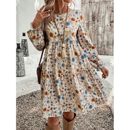 Robe d'été aérienne pour femmes avec des détails en volants et des manches bouffantes Chic und Stil