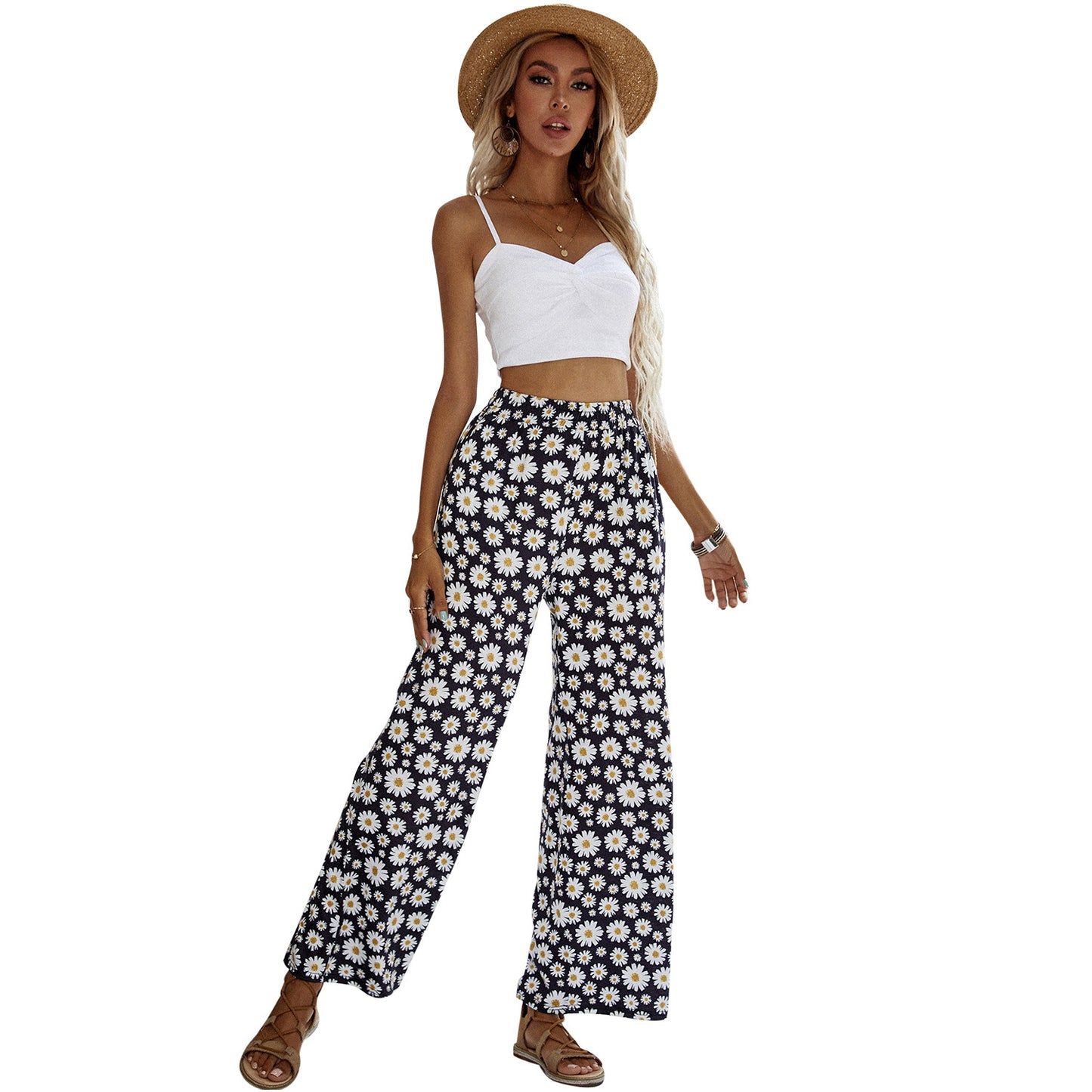 Chic and Style Floral Wide Leg Pants for Women