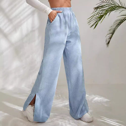 Chic and Style Wide Ribbed Pants for Women