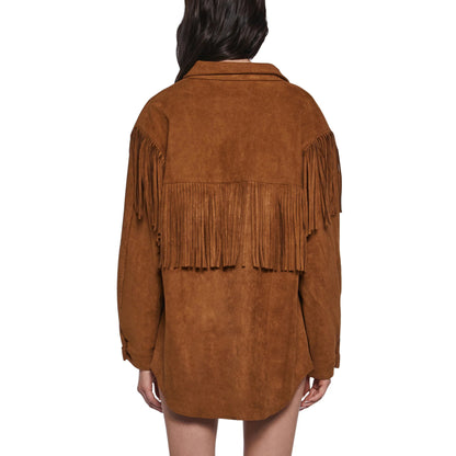 Dames Franges-Veste en Suédine Chic und Stil