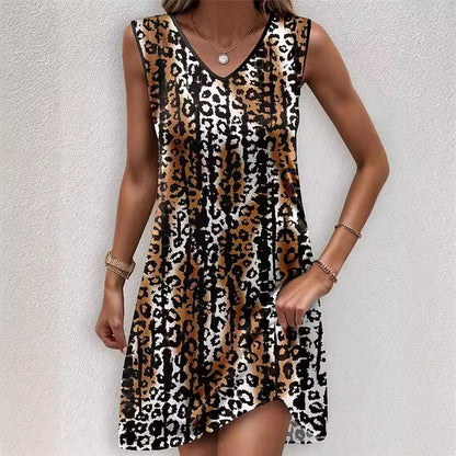 Robe d'été pour femmes avec un élégant imprimé léopard et une coupe flatteuse Chic und Stil