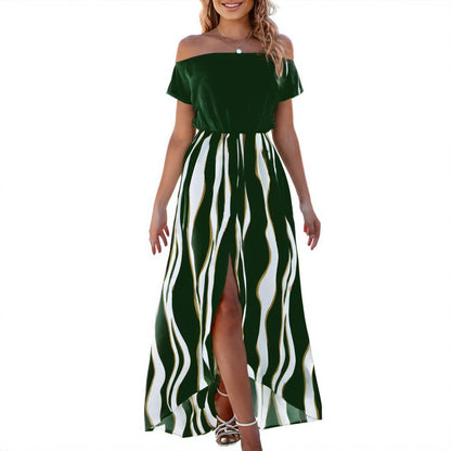 Robe maxi femme avec un élégant décolleté off-shoulder et un design fluide Chic und Stil