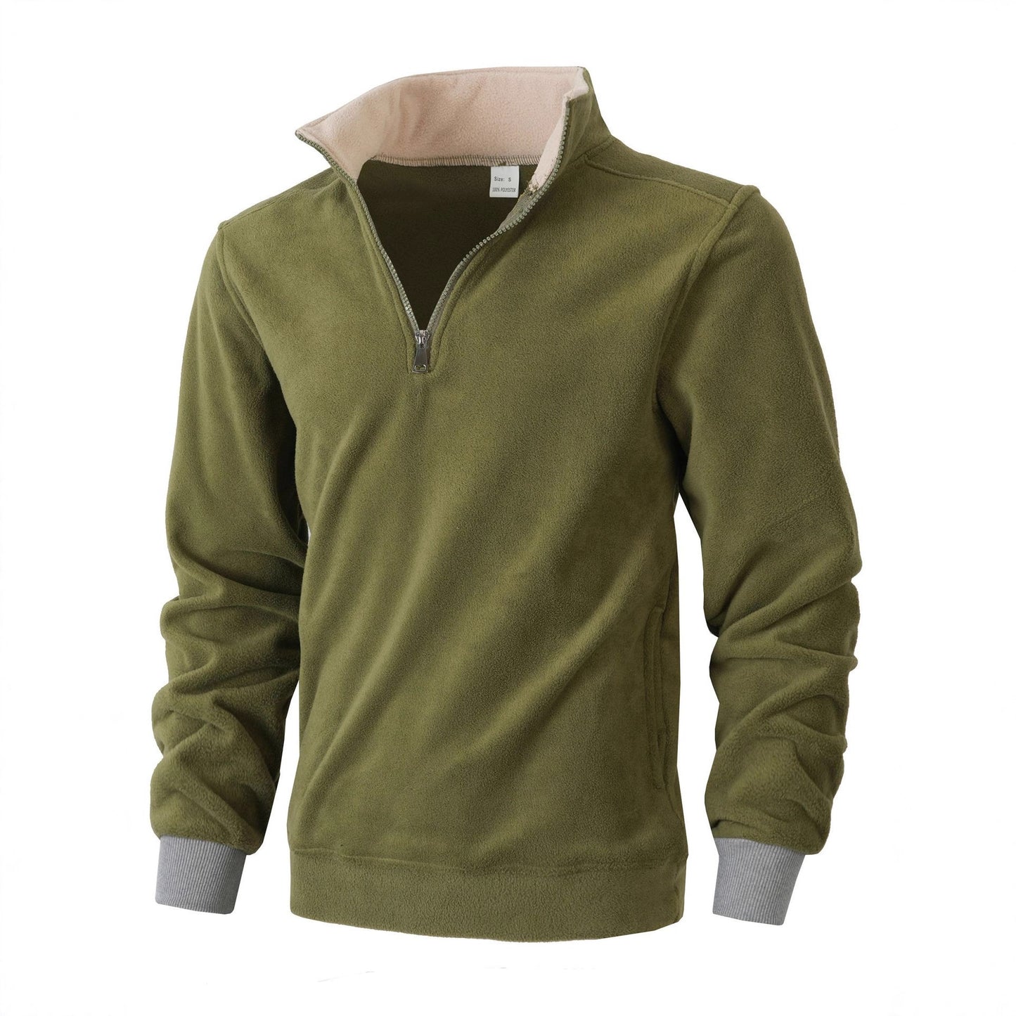 Men's fleece pullover with high collar and zipper Chic und Stil