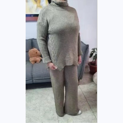 Femme Pull en tricot doux avec col haut et coupe décontractée Chic und Stil