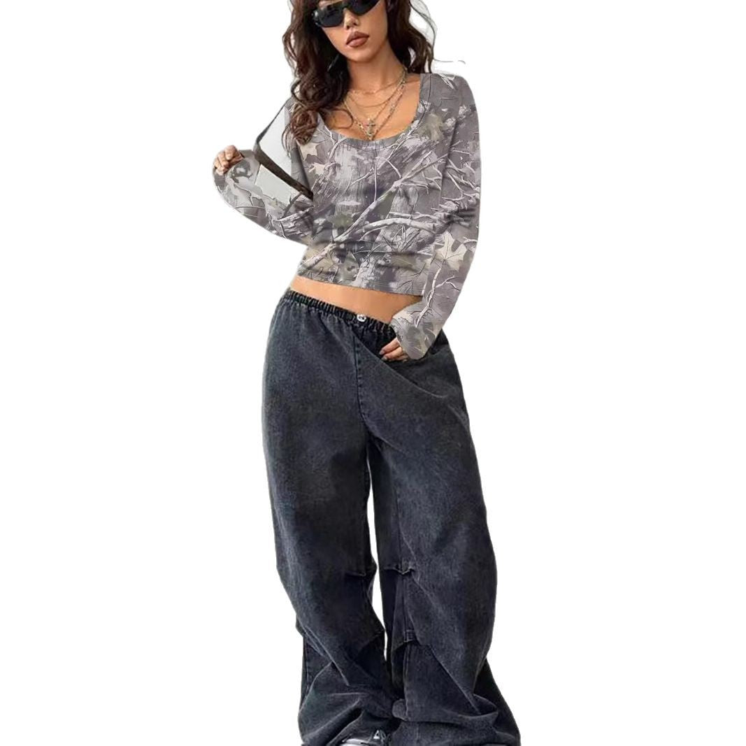 Chemise camouflée à manches longues pour femmes Chic und Stil