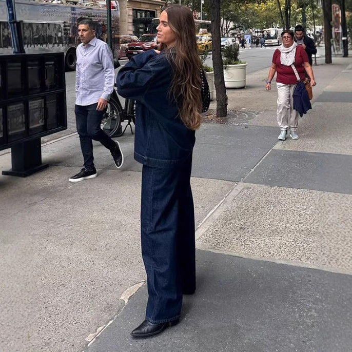 High-waisted denim pants for women with structured cut Chic and Style