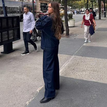 High-waisted denim pants for women with structured cut Chic and Style