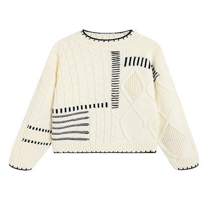 Pull en tricot décontracté pour femmes avec motif graphique Chic und Stil