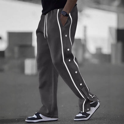 Stylish men's sports pants with snap button details and side pockets Chic and Style