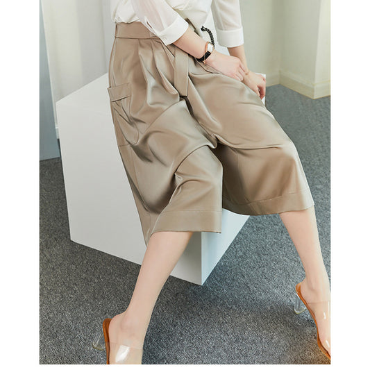 Pantalons en satin à jambes larges pour femmes Chic und Stil