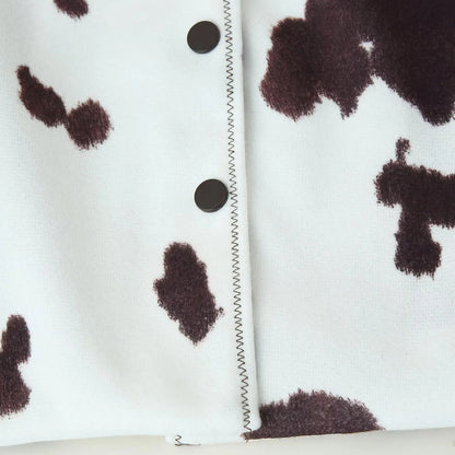 Cropped faux leather jacket for women with animal print Chic und Stil