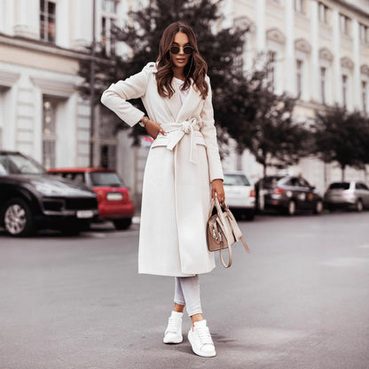 Dames élégante et confortable long manteau Chic und Stil