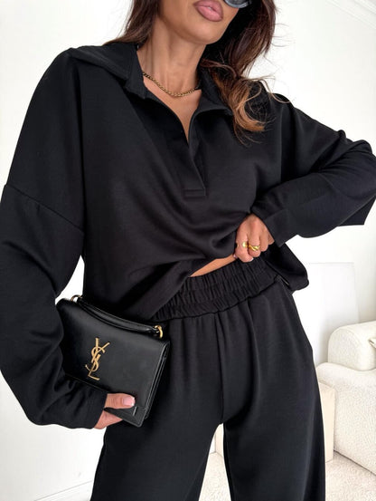 Chemise polo décontractée pour femmes avec patte de boutonnage et manches larges Chic und Stil