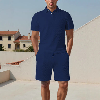 Ensemble de polo et shorts pour hommes avec design respirant et taille élastique Chic und Stil