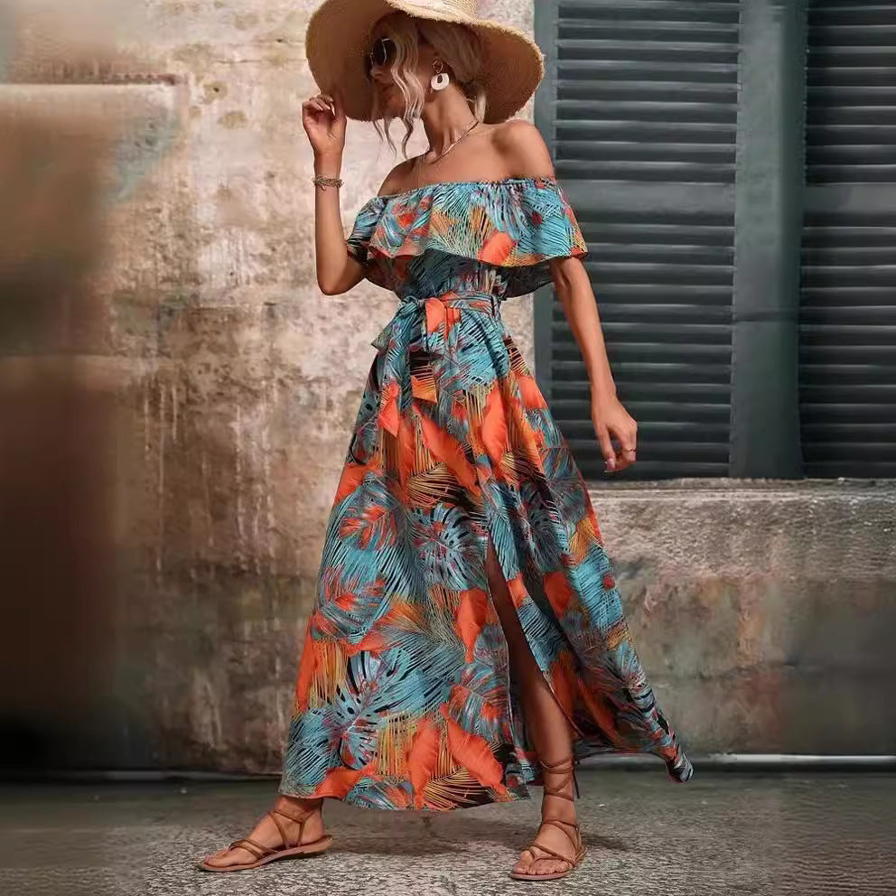 Robe Maxie Off-Shoulder pour femme avec fente latérale Chic und Stil