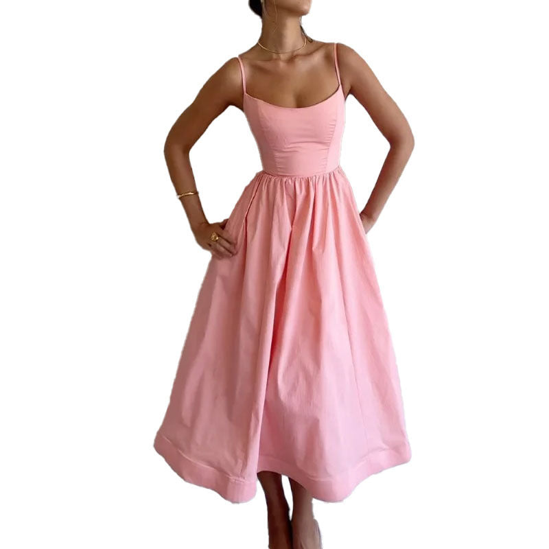 Robe maxi femme avec une silhouette A-line intemporelle et des bretelles fines Chic und Stil