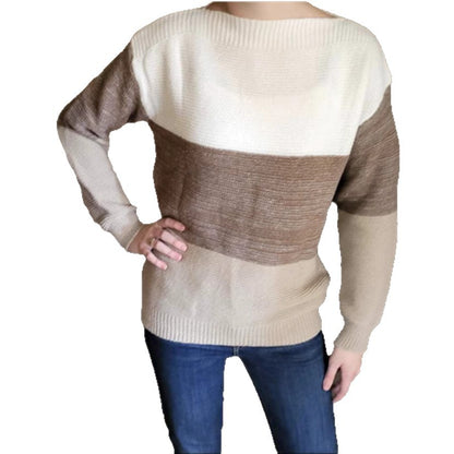 Dames Pull en tricot confortable avec design en bloc de couleurs Chic und Stil