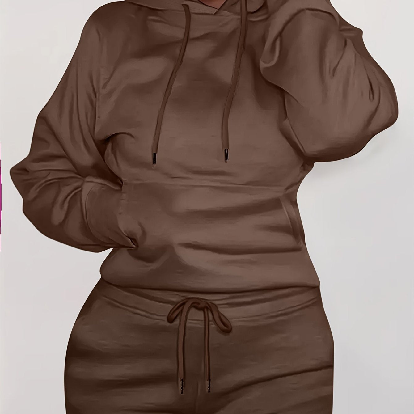 Women's Comfortable Hoodie with Kangaroo Pocket and Elastic Waist - Chic and Stylish