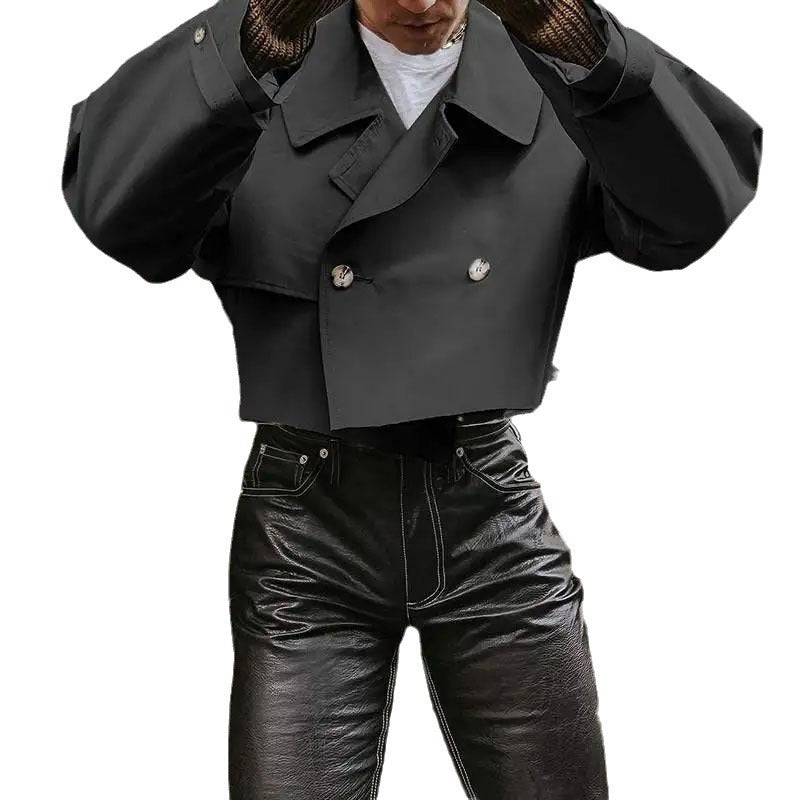 Veste courte pour femmes avec double boutonnage et ourlet à nouer Chic und Stil