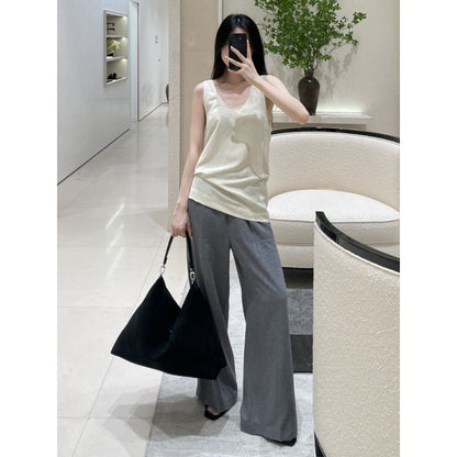 Wide-leg pants for women in high-quality material with an elastic waistband Chic and Style