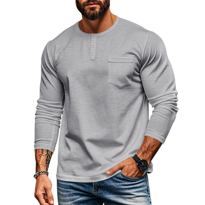 Chemise à manches longues pour hommes avec patte de boutonnage et poche poitrine Chic und Stil