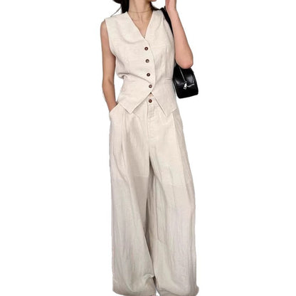 Tailored vest and wide pants set Chic und Stil