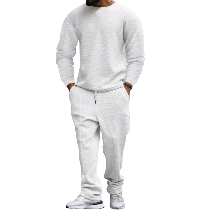Casual set for men, textured fabric sweatshirt and jogger pants Chic und Stil