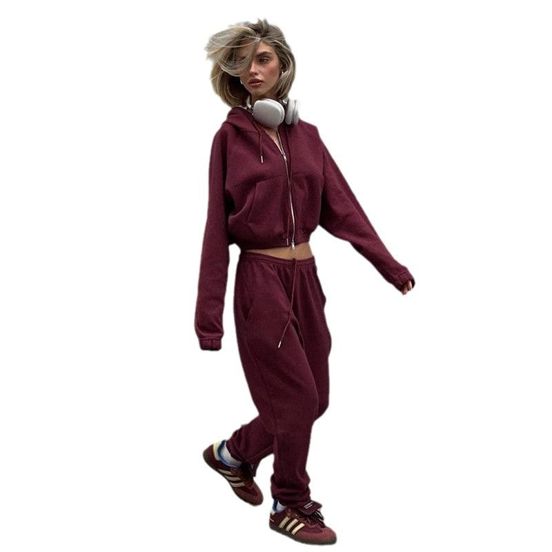 Women's sporty hoodie set with high collar and comfortable pants Chic and Style