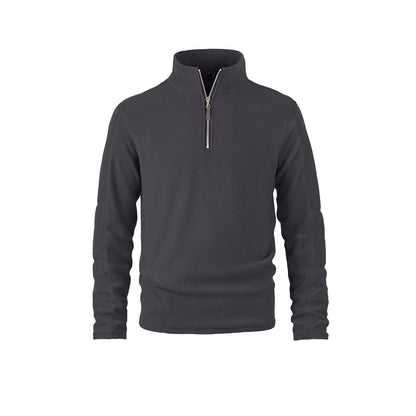 Fleece pullover for men with a high collar and practical zip details Chic and Style