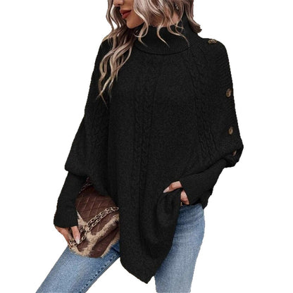 Pull en tricot oversize pour femmes avec un motif de torsade moderne et des détails de bouton Chic und Stil