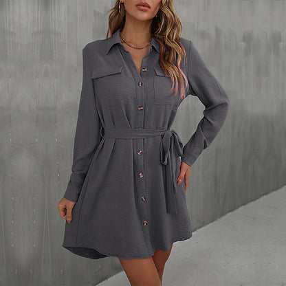 Robe chemisier pour femmes avec ceinture à nouer Chic und Stil