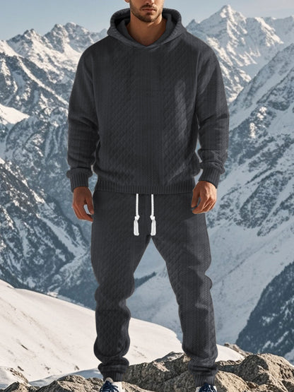 Chic and Style textured design men's hoodie and jogger pants set