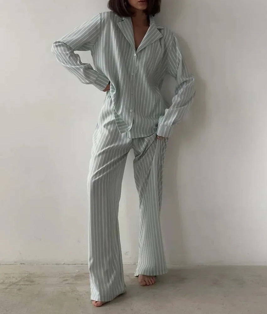 Dames Ensemble de Pyjama Rayé Luxueux Chic und Stil