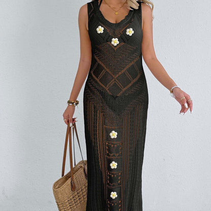 Dames Bohémien Croche Maxi Couvrant Robe Chic und Stil