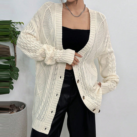 Dames Gros Tricot Cardigan Chic und Stil
