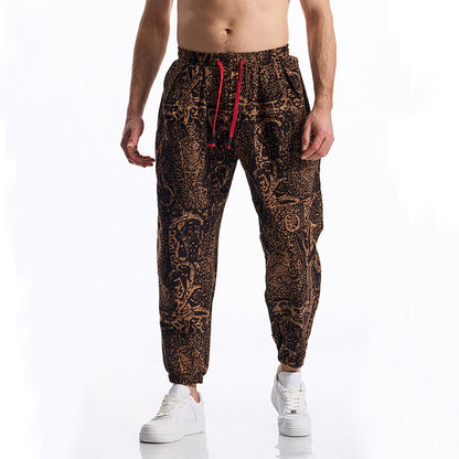 Men's leisure pants with a chic floral design