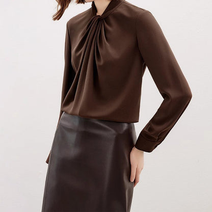 Blouse Femme Élégante Col Drapé Chic und Stil