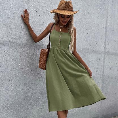 Robe midi à boutons Femme Chic und Stil