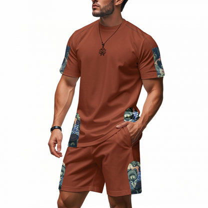 Hommes Ensemble Lounge Imprimé Graphique Chic und Stil