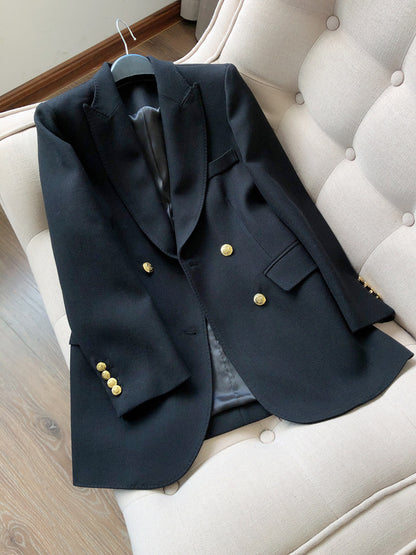 Blazer Élégant à Double Devant pour Femmes avec Boutons Métalliques Chic und Stil