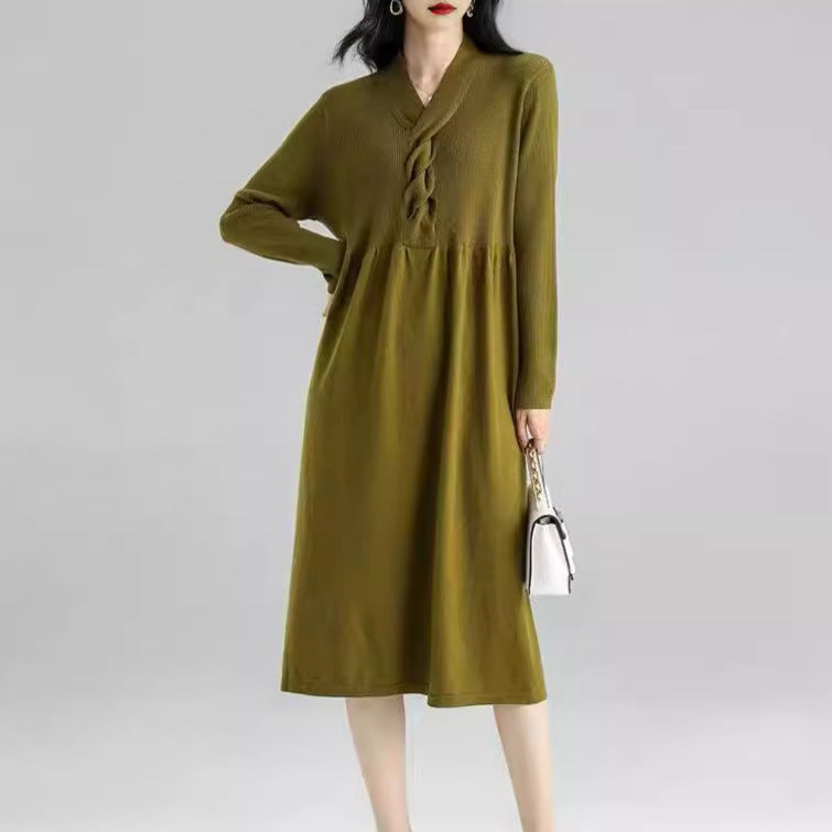 Robe pour femmes à manches longues et look moderne enroulé Chic und Stil