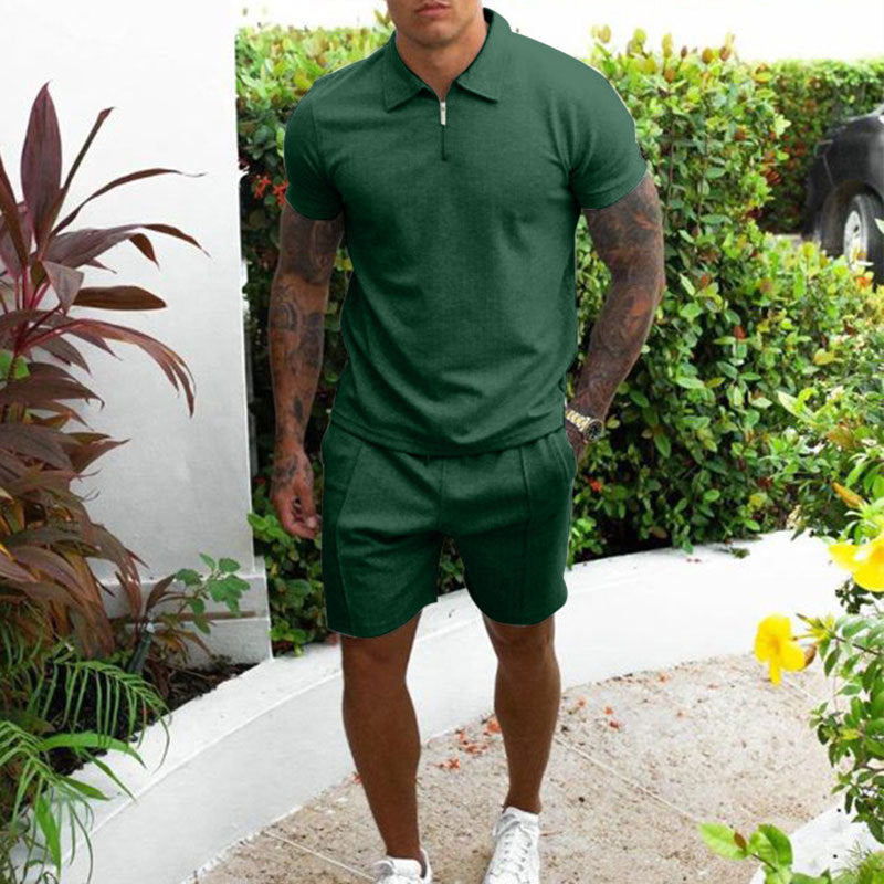 Hommes Ensemble de polo et de shorts de loisirs confortable Chic und Stil