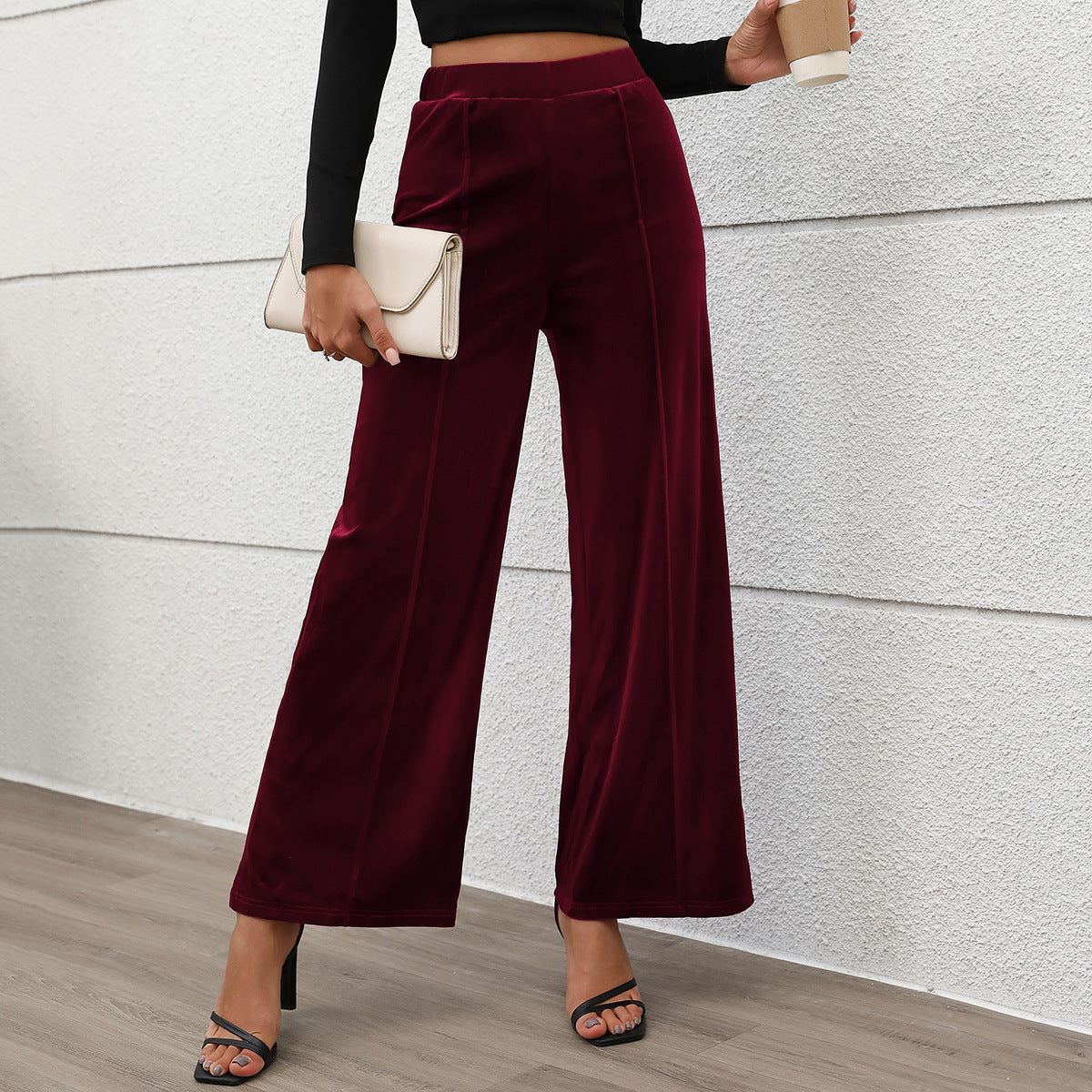 Women Velvet Wide Pants Chic and Style