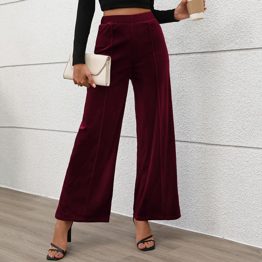 Women Velvet Wide Pants Chic and Style