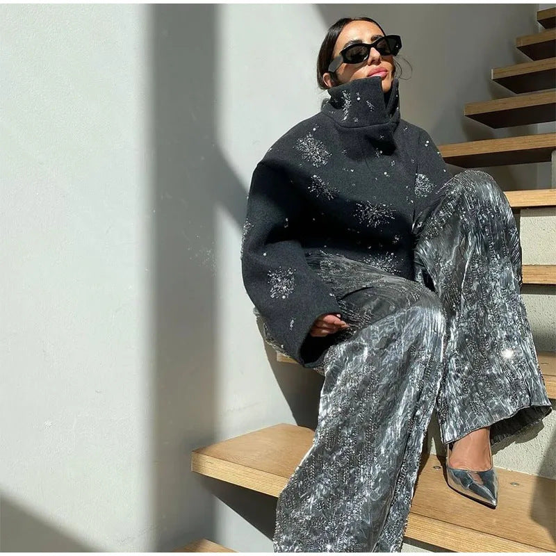 Dames élégante et scintillante veste matelassée Chic und Stil