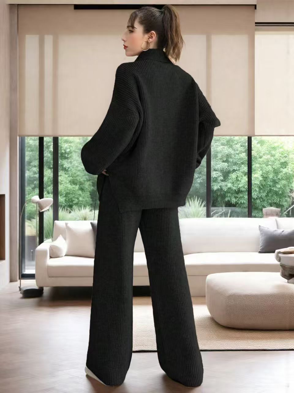 Pullover en tricot doux pour femmes avec col montant moderne et coupe ample Chic und Stil