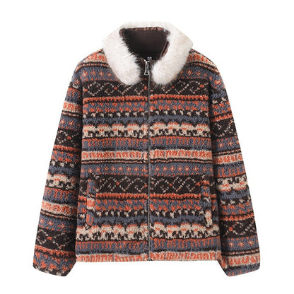 Veste teddy à la mode pour femmes avec col rembourré Chic & Stil