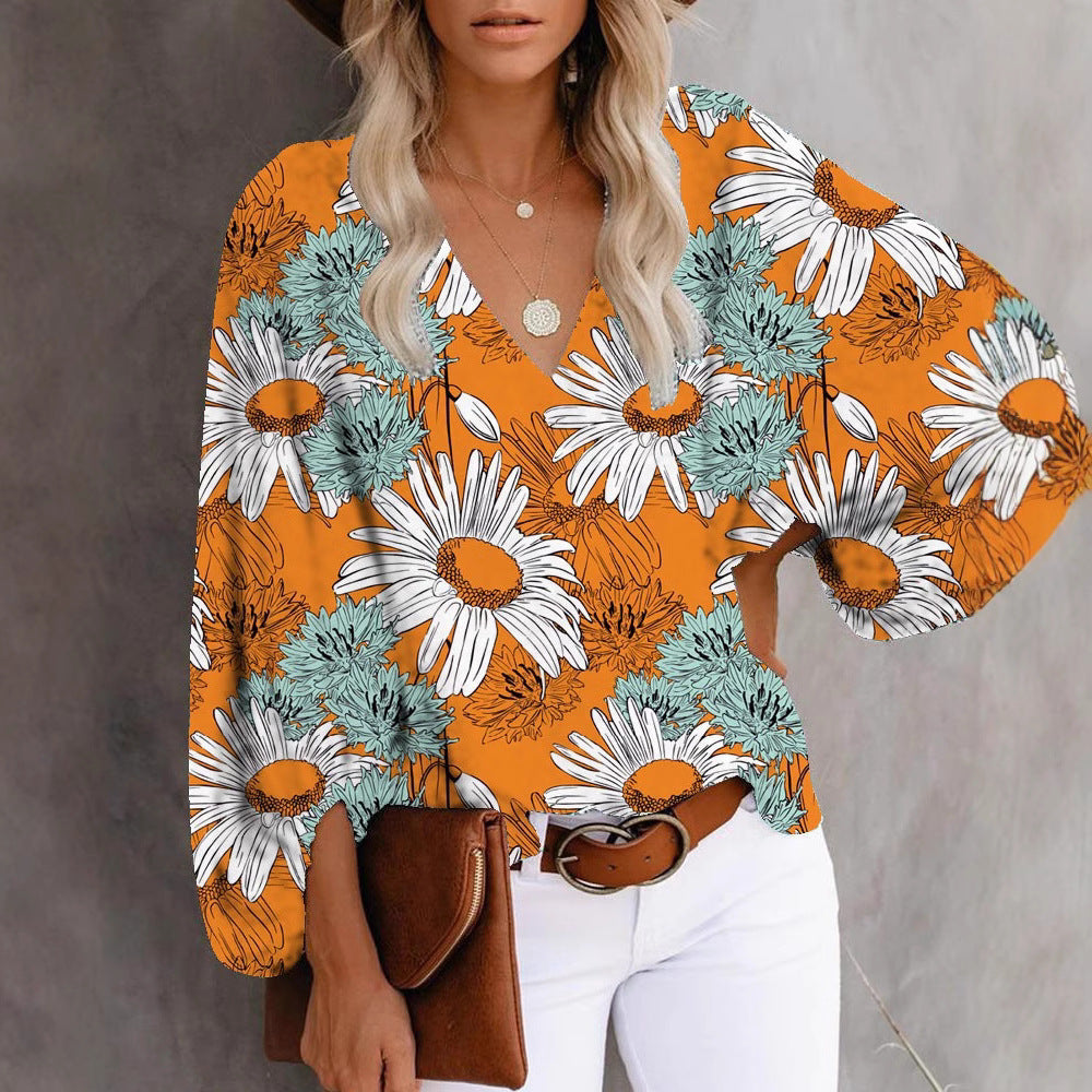 Blouse femme avec des manches larges et un motif floral Chic und Stil