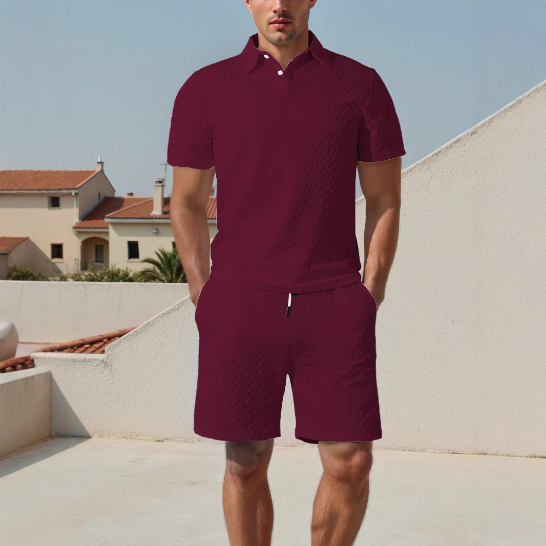 Ensemble de polo et shorts pour hommes avec design respirant et taille élastique Chic und Stil